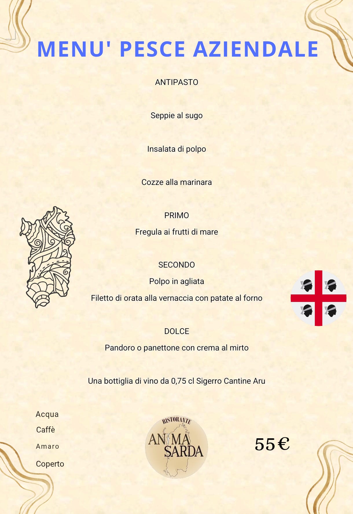 Menù mare aziendale